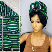 Ankara Headwraps, Ankara Scarfs, African scarf, African Headwrap, Ankara Fabric colour Green